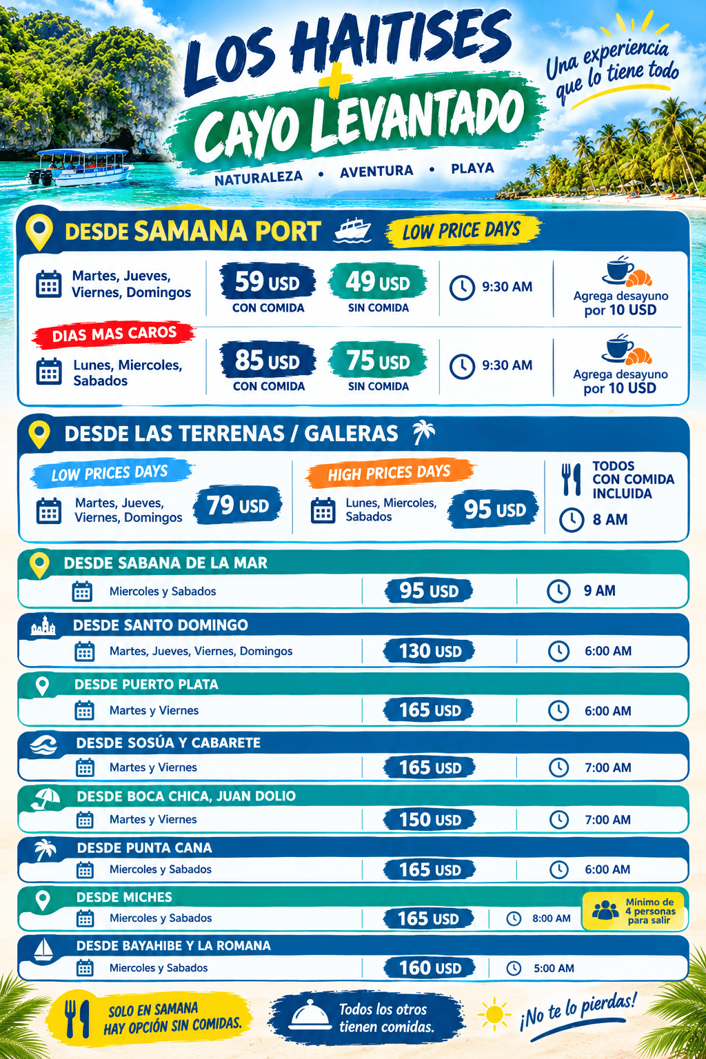 Los Haitises ve Cayo Levantado Turu: Fiyatlar ve Rehber